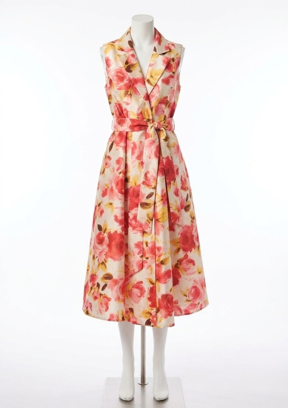 NEW FRANCES VALENTINE lucia wrap midi dress in english rose